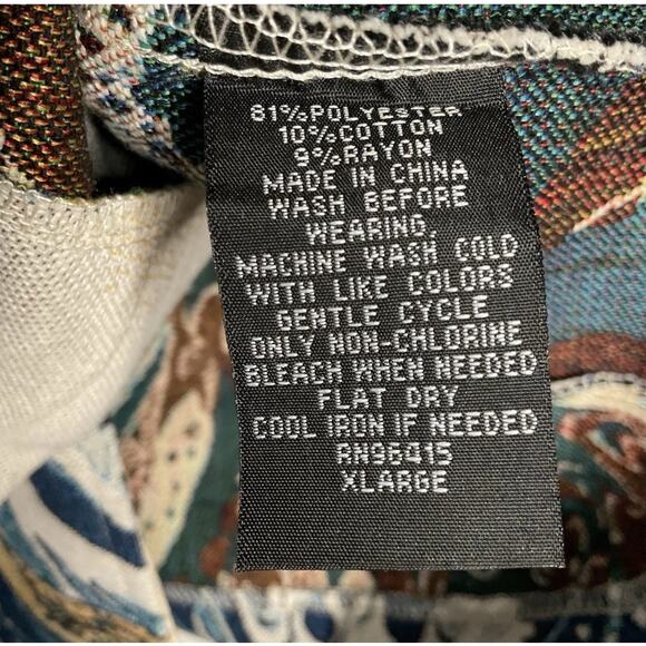 Rare The Great Wave Off Kanagawa Japan Tapestry Jacket Men's M Rebel Vengeance - Picture 6 of 8